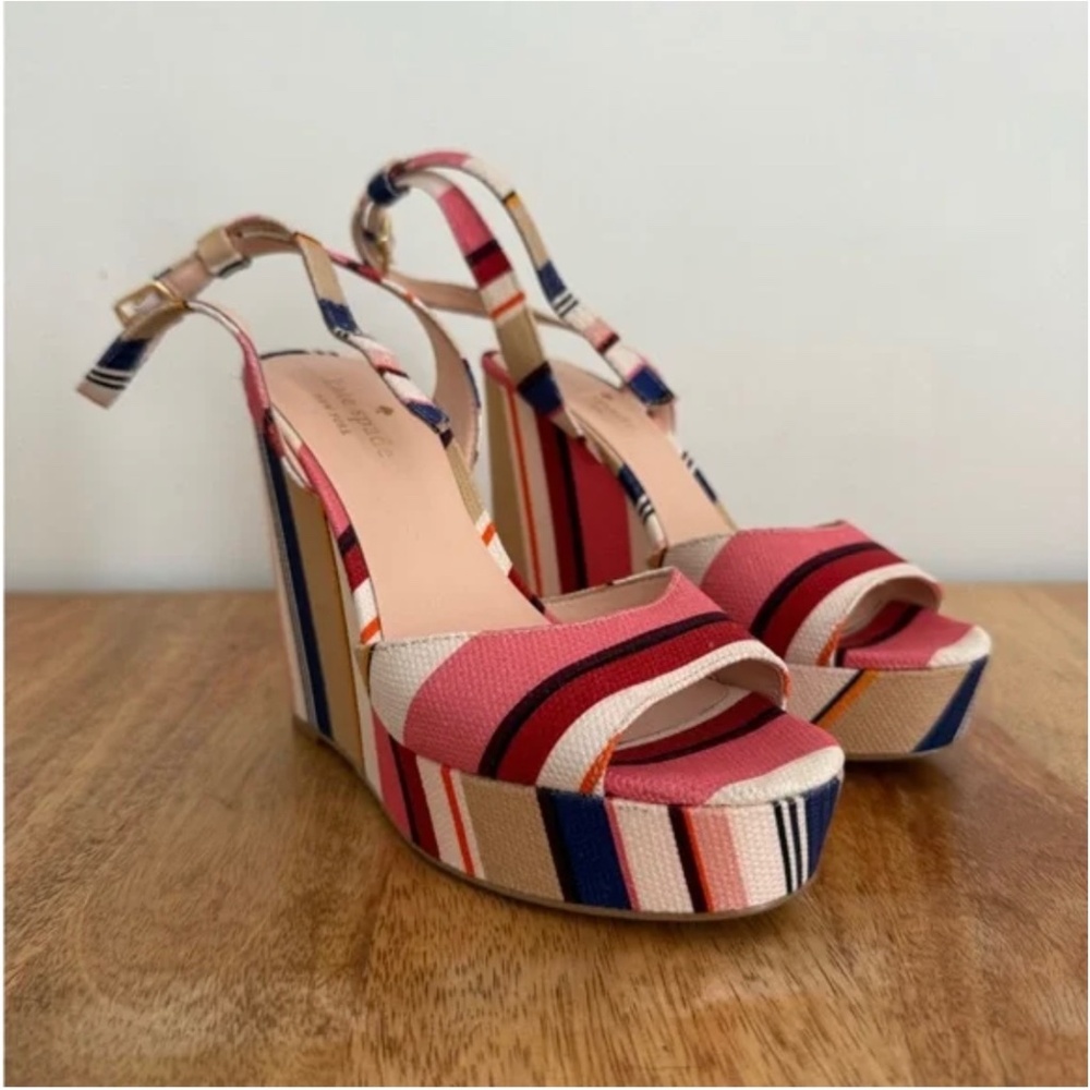 Kate Spade ♠️ Stripe Dellie Derby Derbyshire Wedges